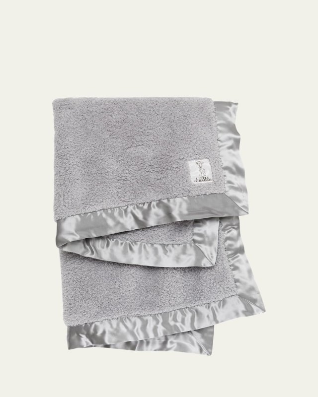 Chenille Solid Plush Baby Blanket w/ Satin Border